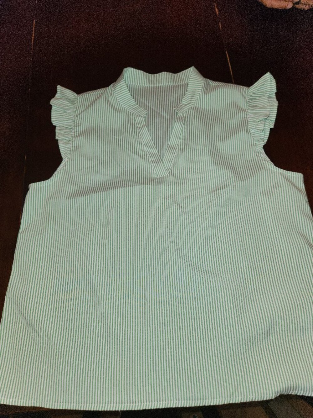 Green striped top